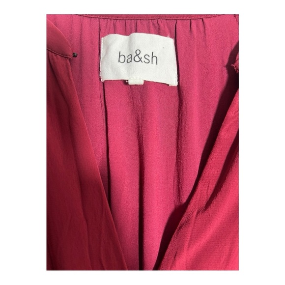 ba&sh Burgundy Ruffle Long Sleeve Dress - Picture 5 of 5